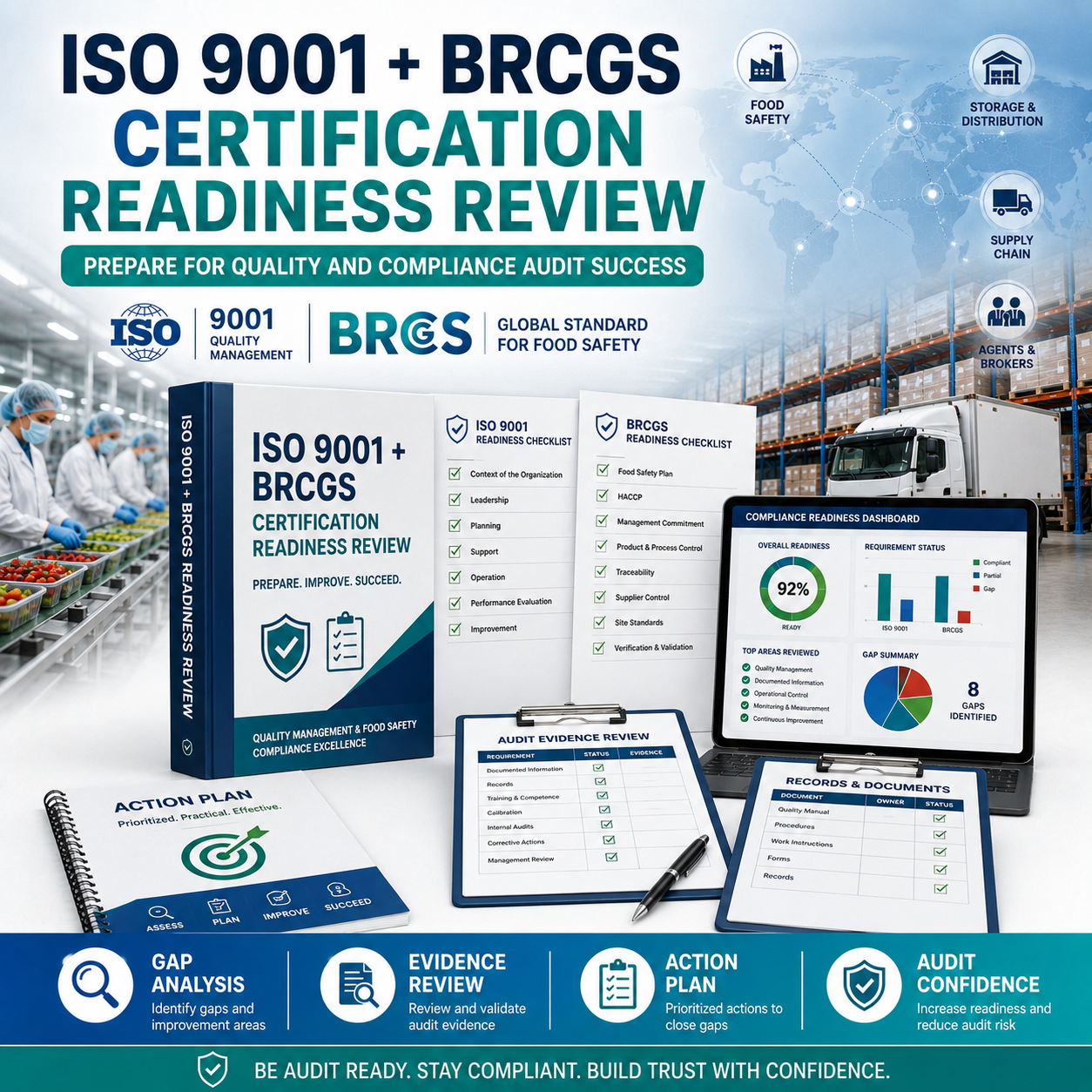 ISO 9001 + BRCGS Certification Readiness Review